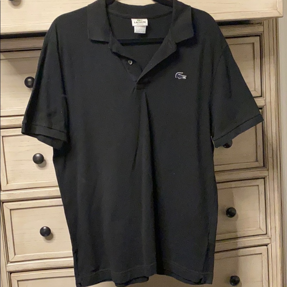 Lacoste Mens Black Polo size 7